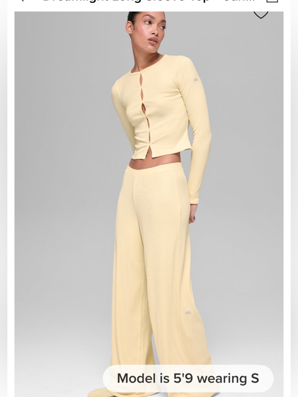 ALO Yoga Dreamlight Long Sleeve Top -
Candlelight Yellow-M-NWT - Picture 5 of 12